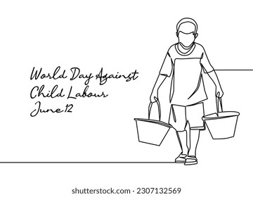 line art of world day against child labour good for world day against child labour celebrate. line art. illustration.