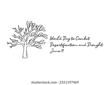 line art of world day to combat desertification and drought good for world day to combat desertification and drought celebrate. line art. illustration.