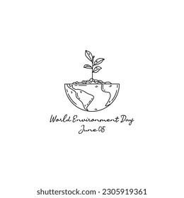 line art of world environment day good for world environment day celebrate. line art. illustration.