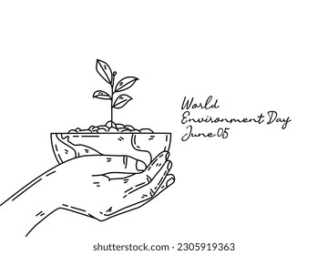 line art of world environment day good for world environment day celebrate. line art. illustration.