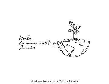 line art of world environment day good for world environment day celebrate. line art. illustration.