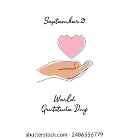 line art of World Gratitude Day good for World Gratitude Day celebrate. line art.