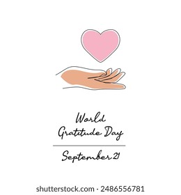 line art of World Gratitude Day good for World Gratitude Day celebrate. line art.