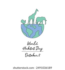 Line Art des World Habitat Day gut für den World Habitat Day feiern. Line Art.