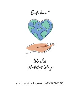 Line Art des World Habitat Day gut für den World Habitat Day feiern. Line Art.