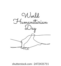 line art of World Humanitarian Day good for World Humanitarian Day celebrate. line art.