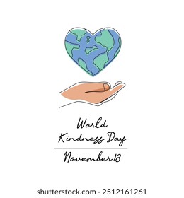 line art of World Kindness Day bom para a celebração do Dia Mundial da Bondade. line art.