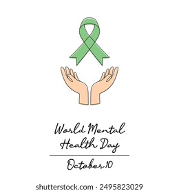 line art of World Mental Health Day good for World Mental Health Day celebrate. line art.