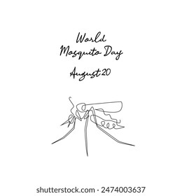 line art of World Mosquito Day good for World Mosquito Day celebrate. line art.
