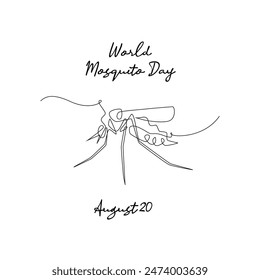line art of World Mosquito Day good for World Mosquito Day celebrate. line art.