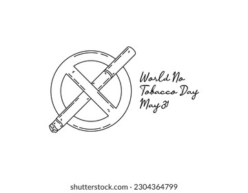 line art of world no tobacco day good for world no tobacco day celebrate. line art. illustration.