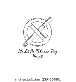 line art of world no tobacco day good for world no tobacco day celebrate. line art. illustration.