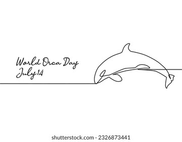 line art of world orca day good for world orca day celebrate. line art. illustration.