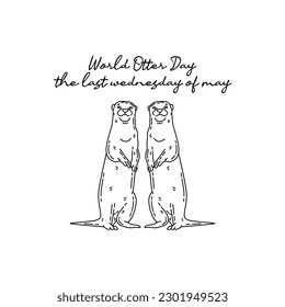 line art of world otter day good for world otter day celebrate. line art. illustration.