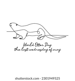 line art of world otter day good for world otter day celebrate. line art. illustration.