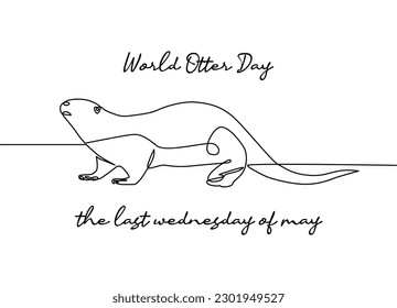 line art of world otter day good for world otter day celebrate. line art. illustration.