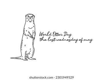 line art of world otter day good for world otter day celebrate. line art. illustration.