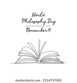 line art of World Philosophy Day bom para Dia Mundial da Filosofia comemorar. line art.