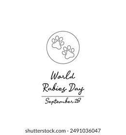 line art of World Rabies Day good for World Rabies Day celebrate. line art.