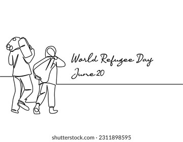 line art of world refugee day good for world refugee day celebrate. line art. illustration.