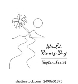 line art of World Rivers Day good for World Rivers Day celebrate. line art.