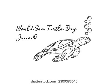 line art of world sea turtle day good for world sea turtle day celebrate. line art. illustration.