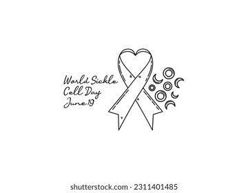 line art of world sickle cell day good for world sickle cell day celebrate. line art. illustration.