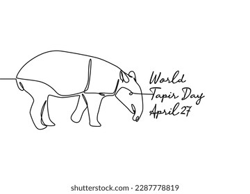 line art of world tapir day good for world tapir day celebrate. line art. illustration.