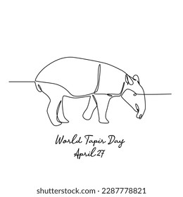 line art of world tapir day good for world tapir day celebrate. line art. illustration.