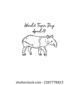 line art of world tapir day good for world tapir day celebrate. line art. illustration.