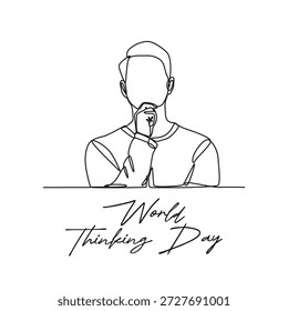 Arte de la línea del Día Mundial del Pensamiento bueno para el Día Mundial del Pensamiento.