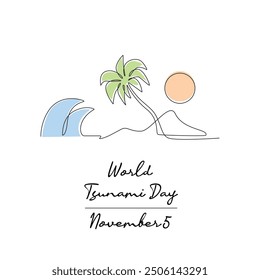 line art of World Tsunami Day good for World Tsunami Day celebrate. line art