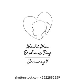 line art of World War Orphans Day good for World War Orphans Day celebrate. line art.