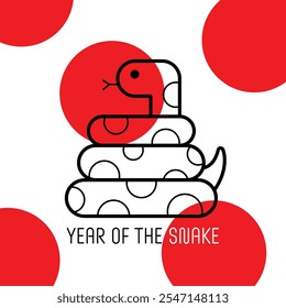 Line art year of snake 2025