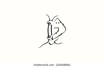 line art yeti logo template