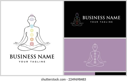 line art yoga logo design