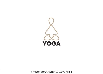 Line Art Yoga Logo Icon Stock Vector (Royalty Free) 1419977834 ...