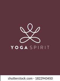 line art yoga spirit vector is a modern simple logo suitable for your company logo or yoga studio, simple, attractive and meaningful, easy to apply in various media, such as t-shirts or banners 