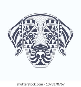 line art zentangle of dog