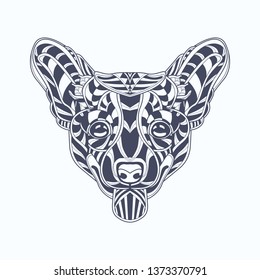 line art zentangle of dog