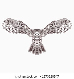 line art zentangle of owl 