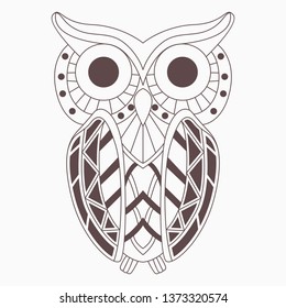 Line Art Zentangle Owl Stock Vector (Royalty Free) 1373320574 ...