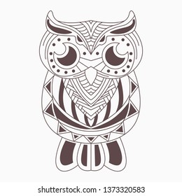 line art zentangle of owl 