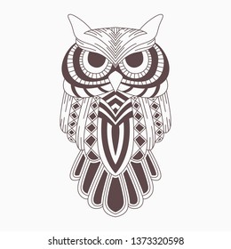 Line Art Zentangle Owl Stock Vector (Royalty Free) 1373320598 ...