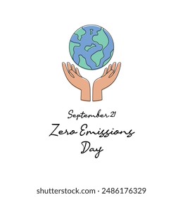 arte lineal de Zero Emissions Day bueno para celebrar Zero Emissions Day. arte lineal.