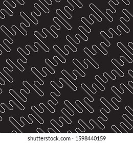 Patrón sin fisuras de zag de lino art zig. Fondo de baldosas vectoriales en blanco y negro.