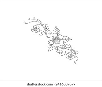 line art,one line art, botanical,flower tattoo illustration Free vector spring flower and leaves line art collection Flower arrangement hand drawn line art collection for wedding Set of floral 