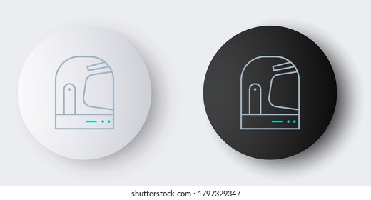 Line Astronaut helmet icon isolated on grey background. Colorful outline concept. Vector