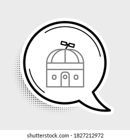 Line Astronomical observatory icon isolated on grey background. Observatory with a telescope. Scientific institution. Colorful outline concept. Vector