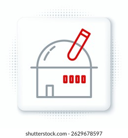 Line Astronomical observatory icon isolated on white background. Observatory with a telescope. Scientific institution. Colorful outline concept. Vector